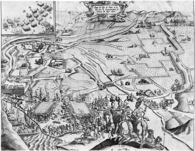 Belagerung der Île de Ré mit Darstellung der königlichen Armee, 1622 von French School